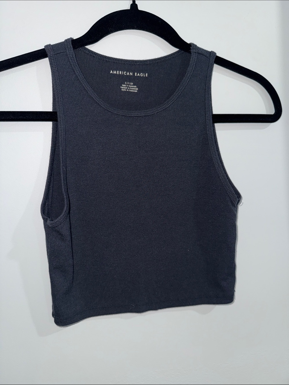 American Eagle Outfitters Charcoal Ribbed Tank